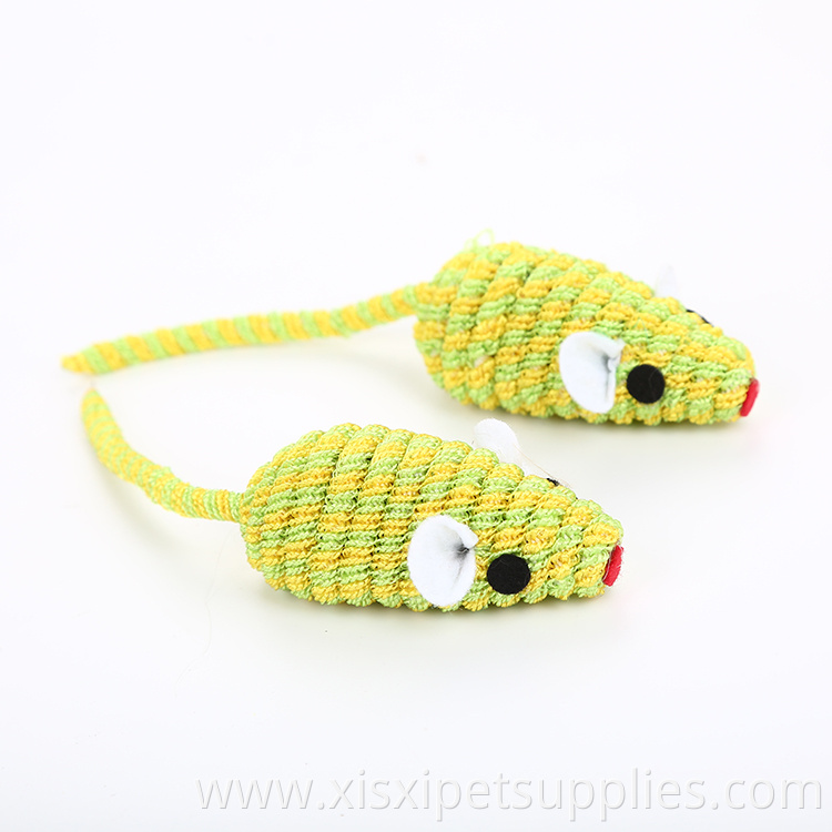 2019 wholesale colorful band mouse cat toy with rattle